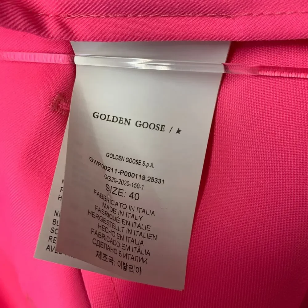 GOLDEN GOOSE Size S Pink Polyester Trench Coat - Picture 9 of 11